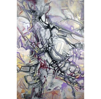 an abstract acrylic painting of a developing thought.