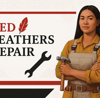a woman in a brown apron and overall overalls and a wrench