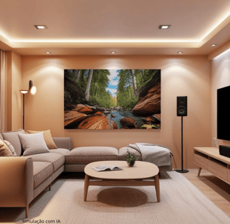 sistema de som e tv e home theater em sala de estar