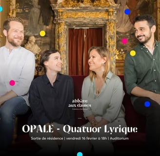 Photo du quatuor Opale prise à l'Opéra Comique