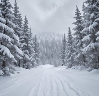 snow covered trees, winter wonderland