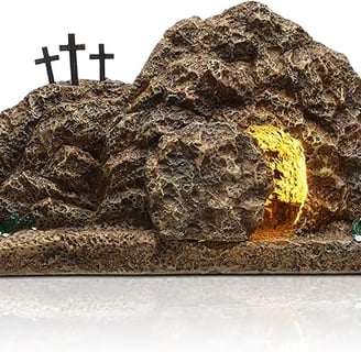 lighted empty tomb