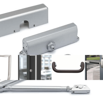 Commercial door closures for secure and efficient entry systems