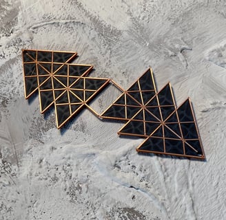 two earrings geometrical art deco by Siena Fulgier