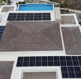 Hybrid solar installation in Los Cabos by Cabo Green Power. 