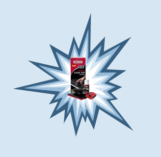 Weiman glass stove top cleaner kit with tools to clean and polish glass cooktops.