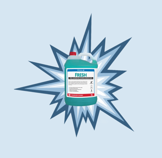 Whiteley's Fresh 5L washroom cleaner and disinfectant for showers and bathrooms.
