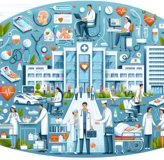 a hospital with medical workers and medical workers