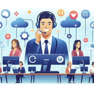 a man in a headset with a headset and a headset