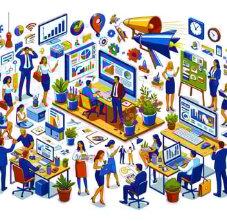 a group of people working on a computer screen