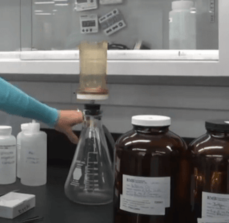 Water sampling in a lab