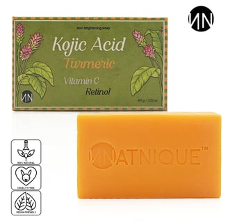 natnique natural kojic acid soap bar reduce hyperpigmentation clear lighten skin scars acne reduce