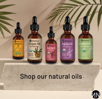 natnique USDA non-gmo pur natural oils jojoba castor rosehip argan vitamin e