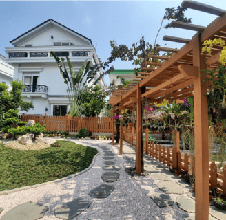 a garden with a wooden pergolized arbor arbor arbor arbor arbor arbor arbor arbor