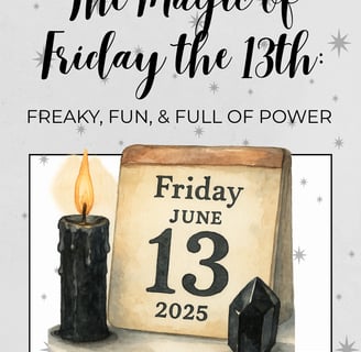 calendar friday june 13th 2025 black candle obsidian crystal spellboundandstunning.com