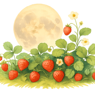full moon over a strawberry patch spellboundandstunning.com