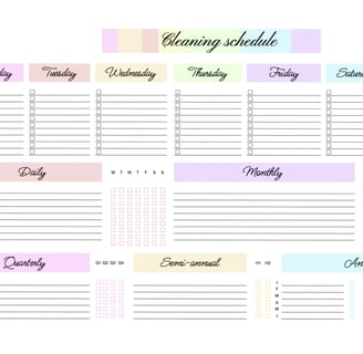 cleaning schedule