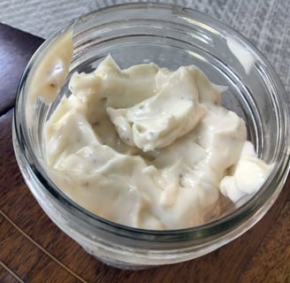 homemade fermented mayo in a jar