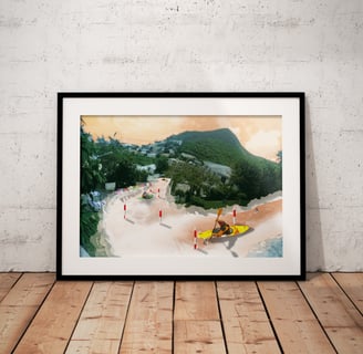Framed print of kayaks paddling through Almond Grove