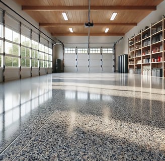 a garage floor with a garage flooring system