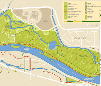 Eugene - Alton Baker Park map of trails & features