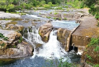 Waterfall Hwy, OR - Steamboat Falls has rock ledge ladders for the salmon to swim up
