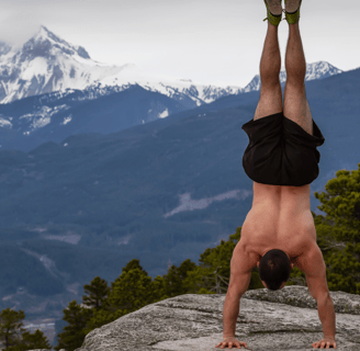 Man performing exercises outside