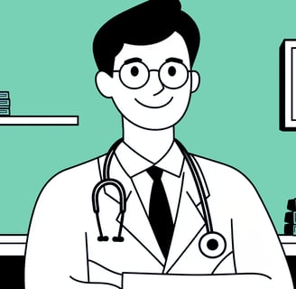A male doctor in an office represents the benefits of custom financial management in healthcare
