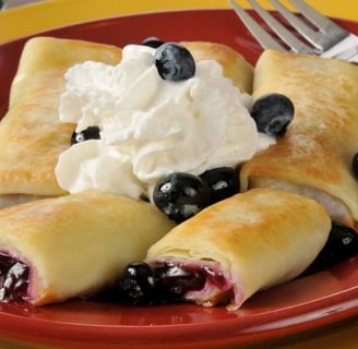 Cheese Blintzes with berry sauce