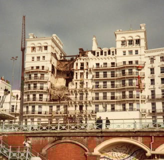 Images of the damaged hotel after the 2008 attacks, paying homage to the brave staff and the restora