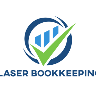 a logo for a laser - friendly laser bookkeeping business