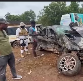 K.K Fosus' car after the accident.