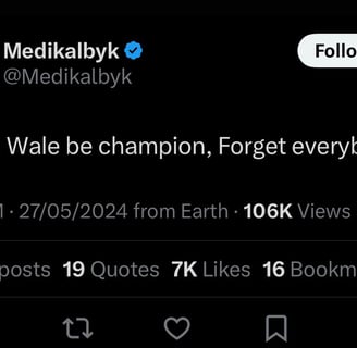 Medikal in a post via X.
