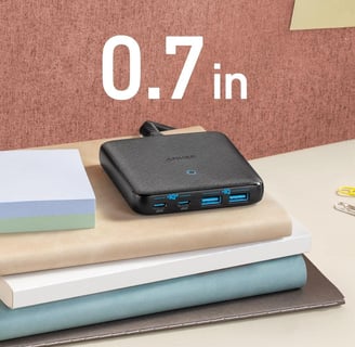  Anker USB C Charger, 543 Charger (65W II), PIQ 3.0 & GaN 4-Port Slim Fast Wall Charger
