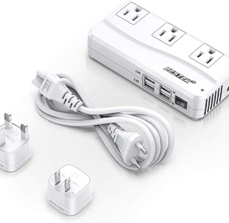  BESTEK Universal Travel Adapter 220V to 110V Voltage Converter with 6A 4-Port USB Charging