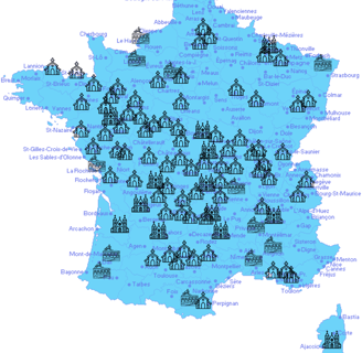 représentation graphique des installations sonores de leveque acoustique dans des lieux religieux en france