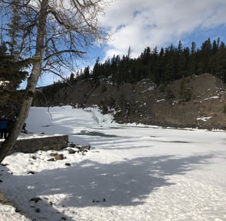Bow falls in winter