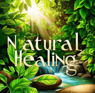 Herbal ingredients like turmeric, ginger, and honey with a cup of tea for natural healing
