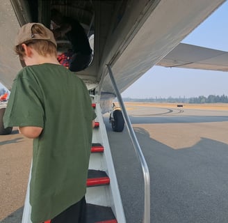 Boarding the PBY-5A Catalina