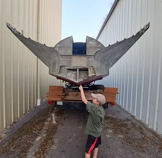 Spare PBY-5A fuselage at airport in Eugene