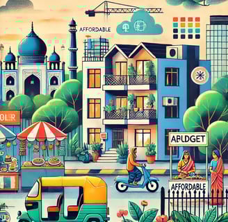 An image illustration of the streets of delhi.