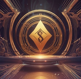 A gold-colored Ethereum coin is positioned upright on a textured surface with a blurred green background. The Ethereum logo and the word 'ethereum' are prominently displayed on the coin.