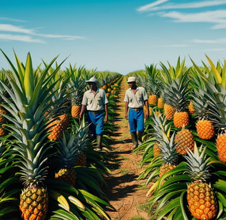 Champ d'ananas biologiques a N'Zerekore par l'entreprise NIMBA AGRO BUSINESS.