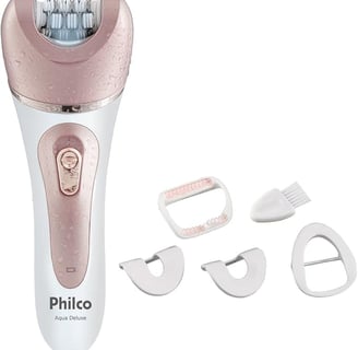 a pink and white electric shaver with a pink and white background