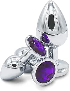 a pair of silver and purple jewelled cufflinking