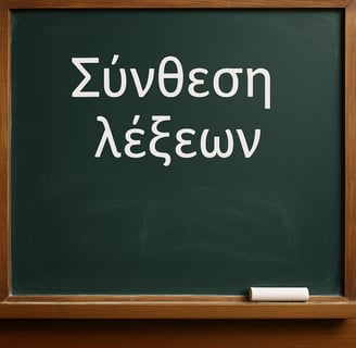 a chalkboard with the words greek on it