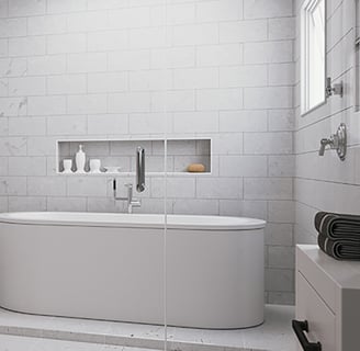 Stand alone tub in shower in San Jose Bathroom Remodel
