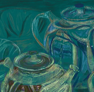 Digital drawing - Alan Caiger Smith teapot