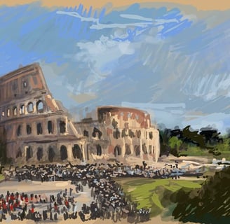 Digital drawing - Colosseum by Fraser Scarfe