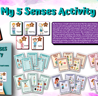 My 5 Senses Activity Book helps teach the 5 senses with colorful activities and exercises!